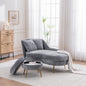 58'' Indoor Chenille Chair with Left Armrest and Lumbar Pillow Upholstered Furniture Lounge Chair,  Lounge Sofa for Living Room Bedroom Office with Footstool.