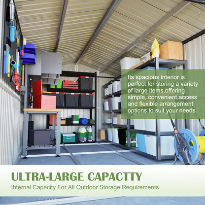 8x12 ft Metal Storage Shed - Weather-Ready Outdoor Storage