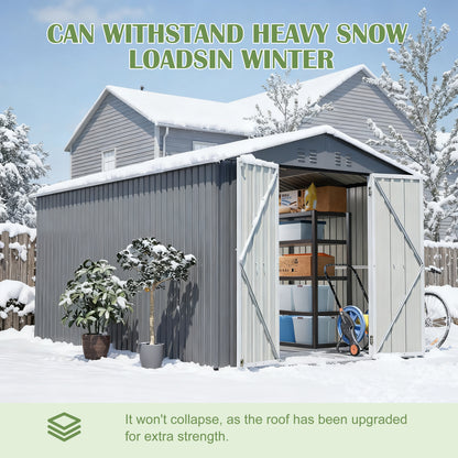 8x12 ft Metal Storage Shed - Weather-Ready Outdoor Storage