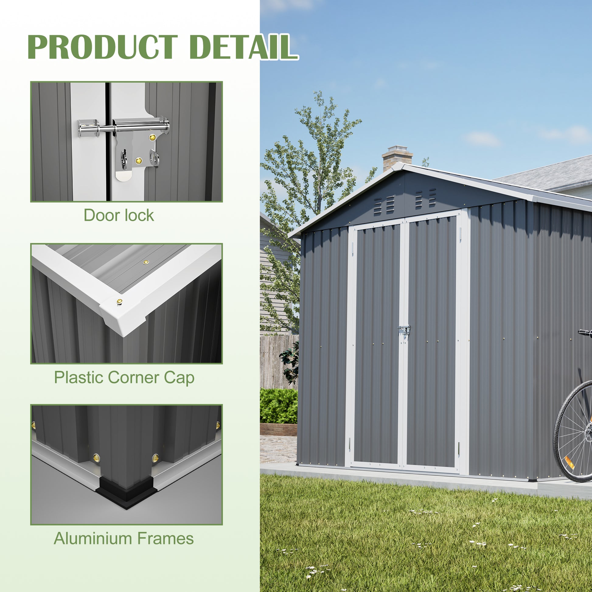 8x12 ft Metal Storage Shed - Weather-Ready Outdoor Storage