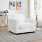 Oversized Accent Chair with Widen Arms, Chenille Fabric Modern Chair, Washable Covers, Comfy Upholstered Large Chair Armchair Sofa Chair Reading Chair for Living Room Bedroom Office, Ivory