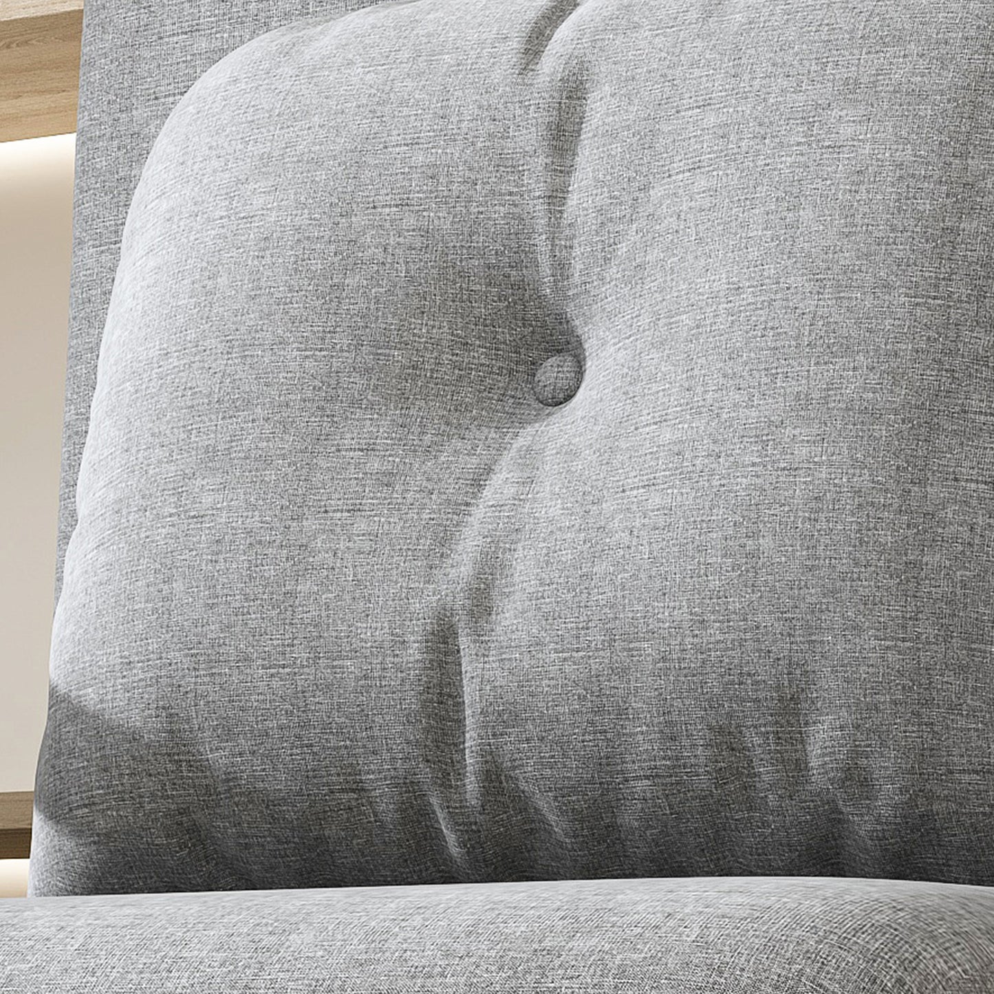 Grey Grass Cloth Sofa Bed - 5-Position Sleeper, Space Saving Design for Living Room
