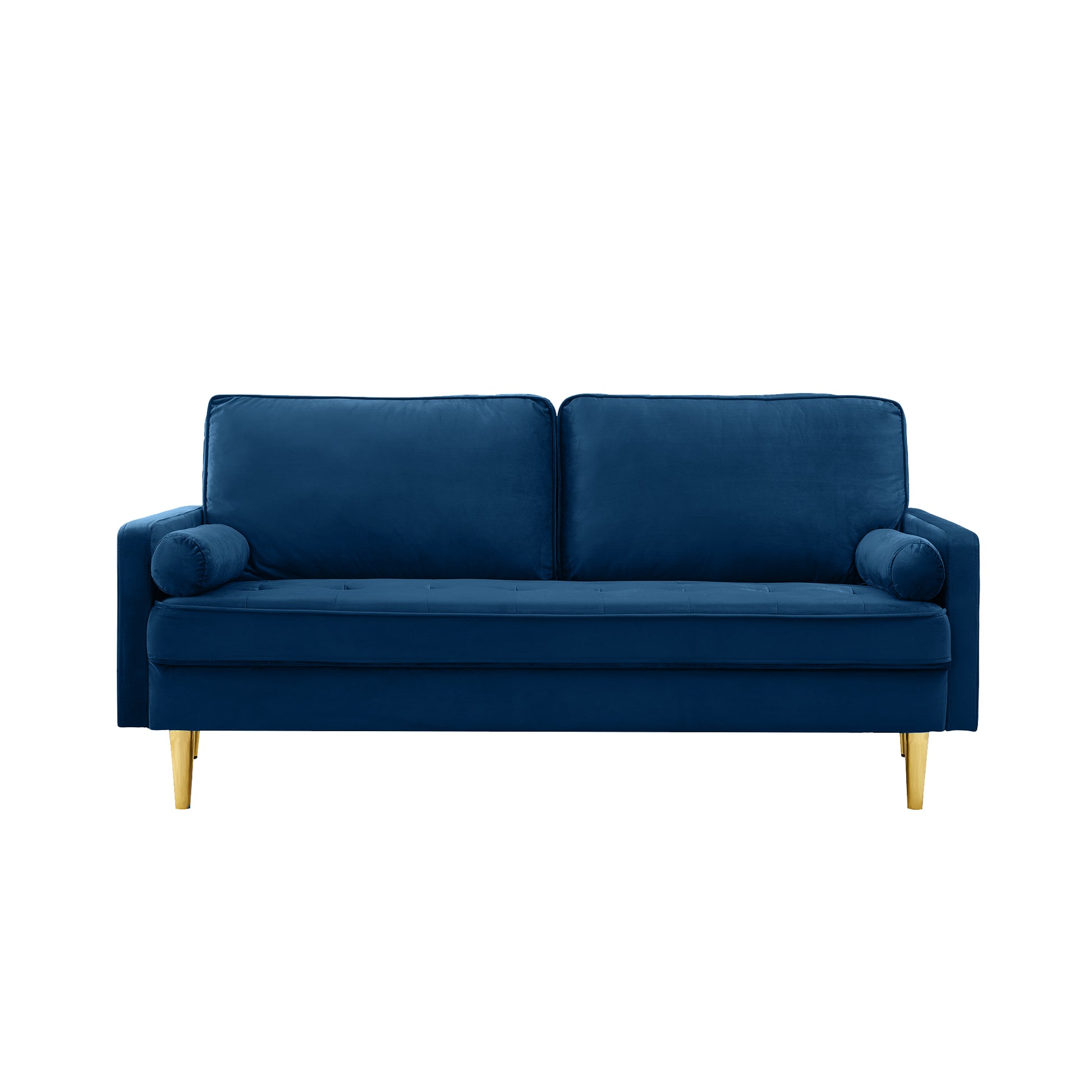 65-Inch Navy Velvet Loveseat Sofa - Comfortable & Stylish