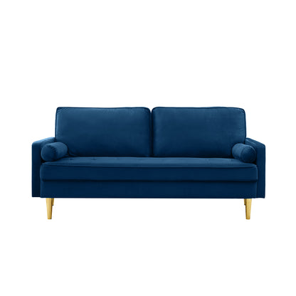 65-Inch Navy Velvet Loveseat Sofa - Comfortable & Stylish