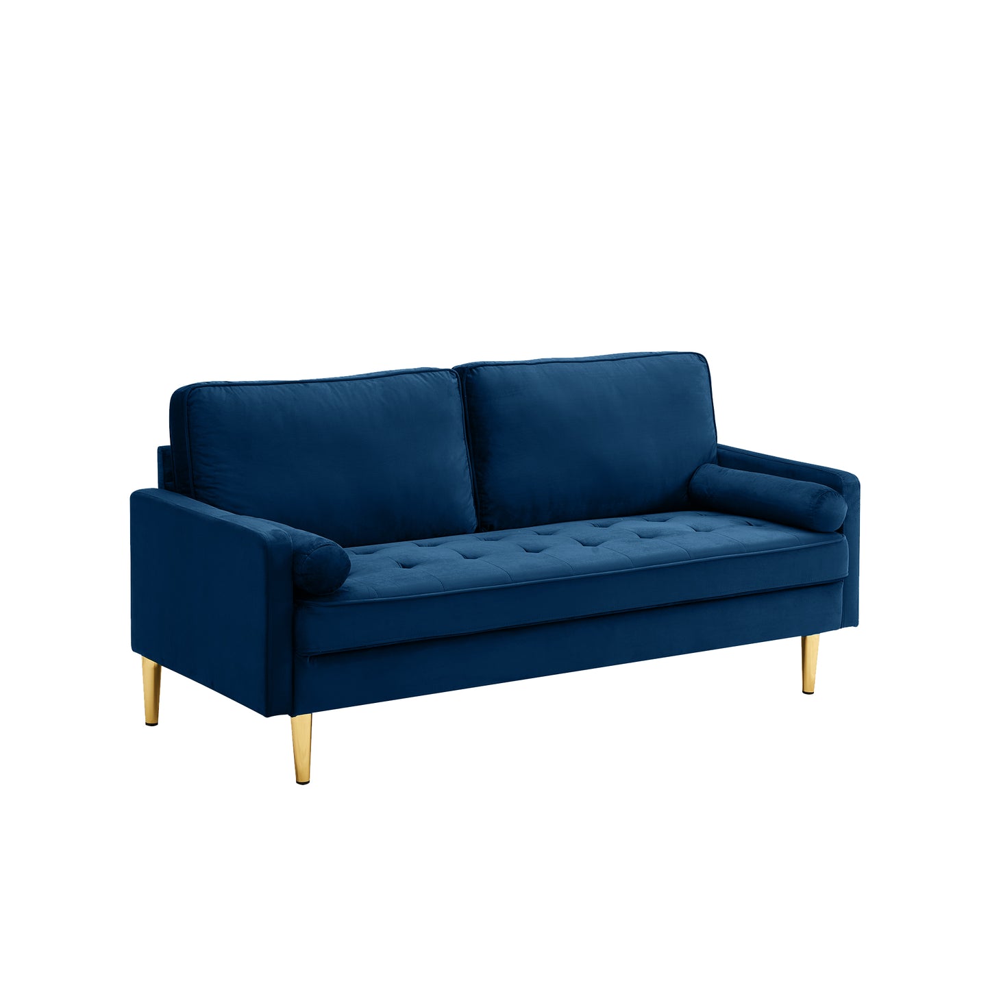 65-Inch Navy Velvet Loveseat Sofa - Comfortable & Stylish