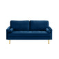 65-inch minimalist velvet sofa with metallic-coloured legs, complete with cushions, suitable for the living room or bedroom.