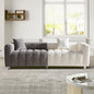 83.46'' Premium Velvet Sofa 3-Seater Loveseat, Modern Bubble Upholstered Couch with Metal Base Legs and 2 Pillows for Living Room, Bedroom.