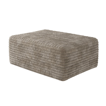 Camel Corduroy Ottoman - Plush Comfort, No Assembly