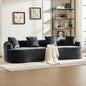 Curved Loveseat, Small Chenille Sofa with 3 Pillows, Deep Seat Couch for Apartment, Living Room, No Assembly Needed