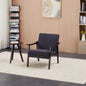 Medieval-inspired modern armchair with high back (Antique Black) upholstered chair, solid wood legs, leisure reading chair suitable for living room or bedroom.