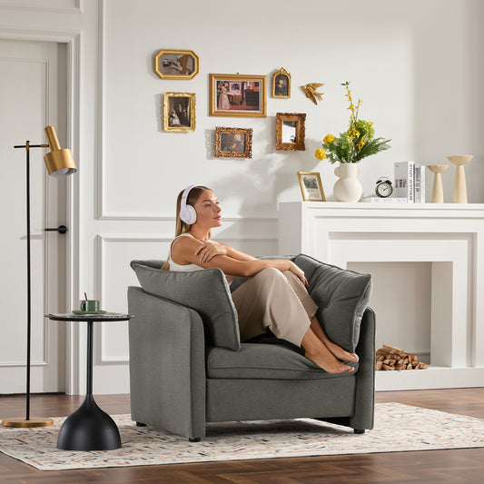 Modern Style Chenille Oversized Armchair Accent Chair Single Sofa Lounge Chair for Living Room, Bedroom
