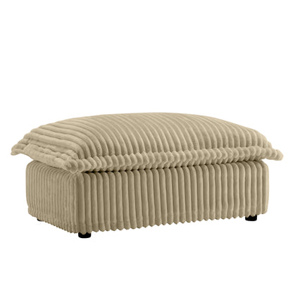 Camel Corduroy Ottoman - 37.4" Storage Footstool