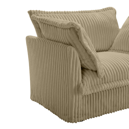 Camel Corduroy Ottoman - 37.4" Storage Footstool