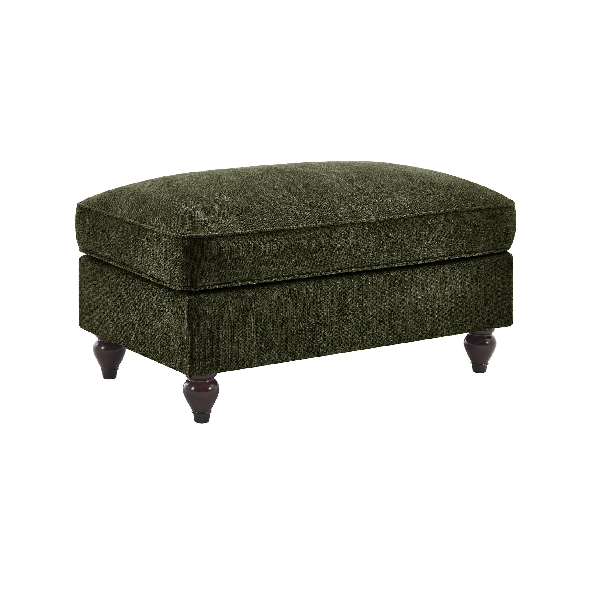 Green Chenille Ottoman - 35.4" Size