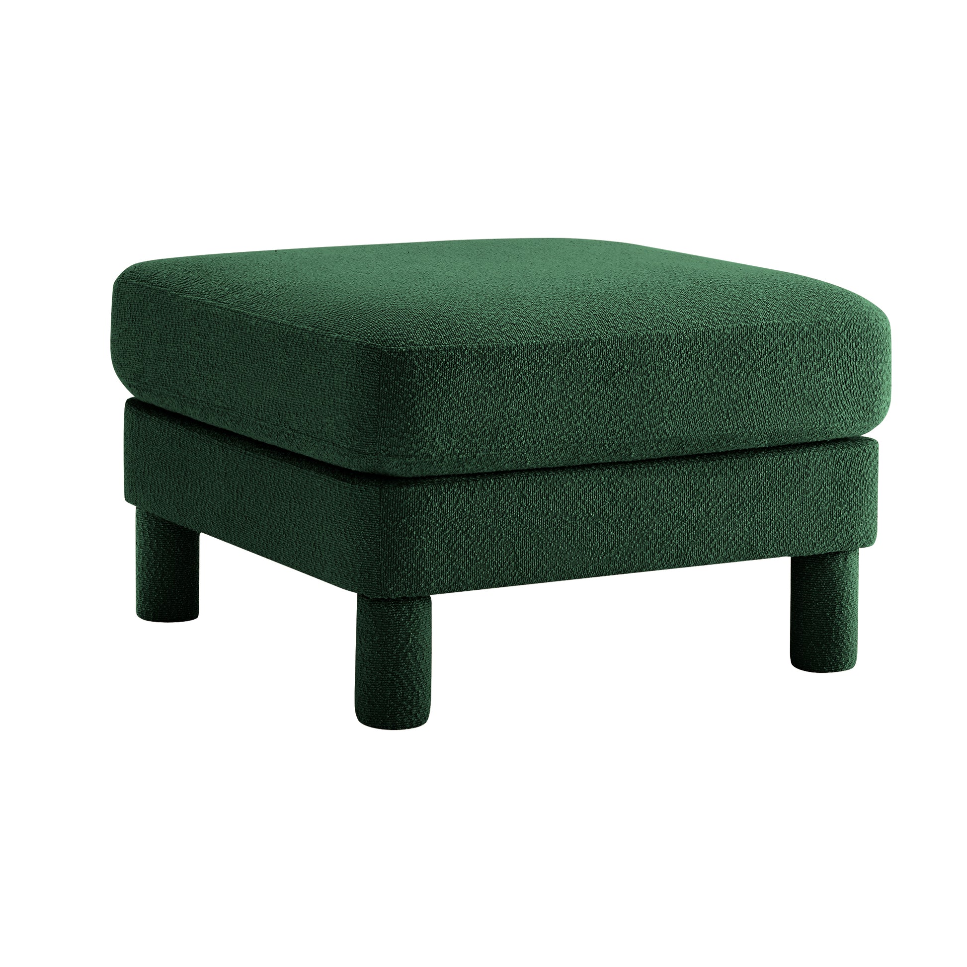 Green Boucle Ottoman - 31.5" Modern Accent Piece