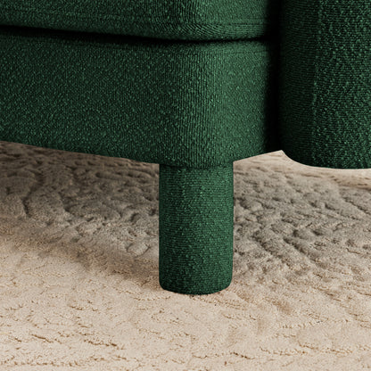 Green Boucle Ottoman - 31.5" Modern Accent Piece