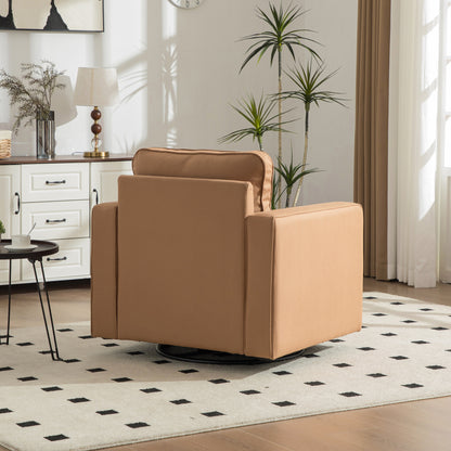 Small Square Amber Accent Chair with Storage