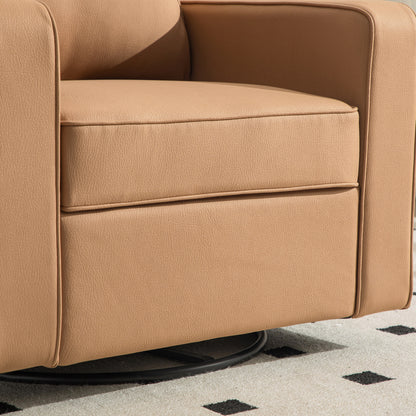 Small Square Amber Accent Chair with Storage