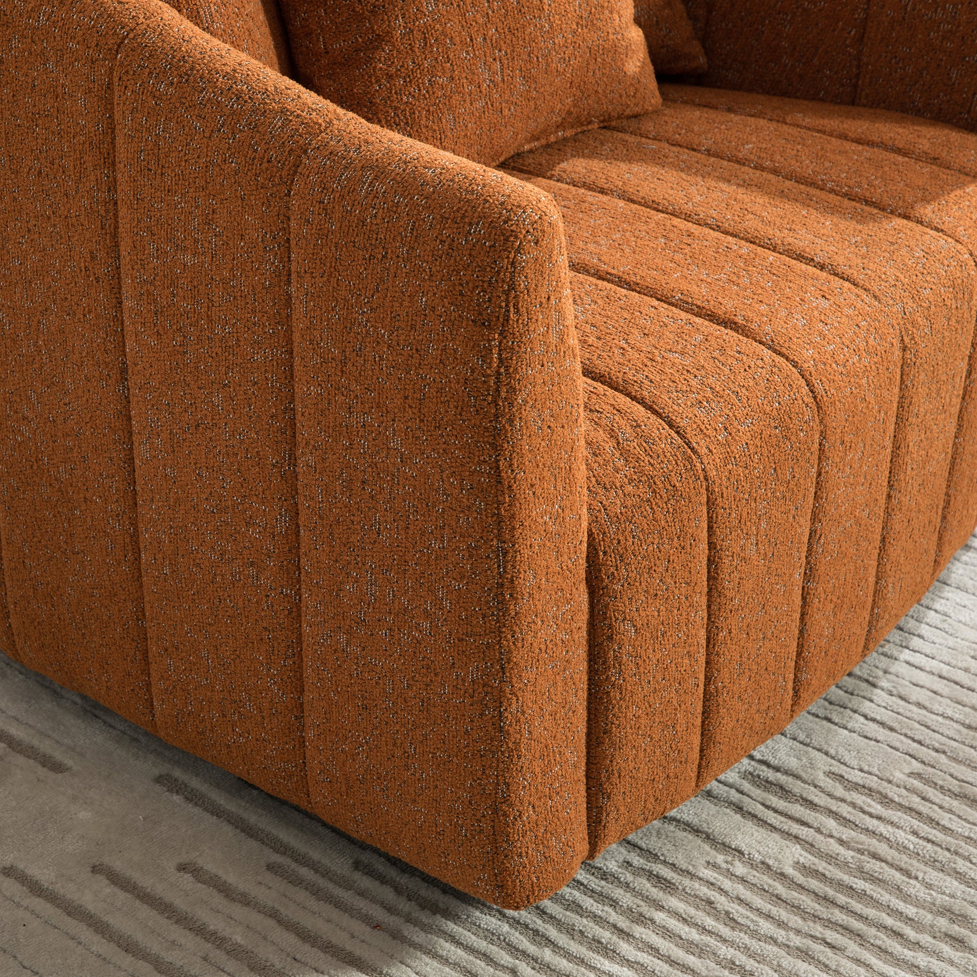 Orange Chenille Swivel Accent Chair for Cozy Bedroom or Living Room