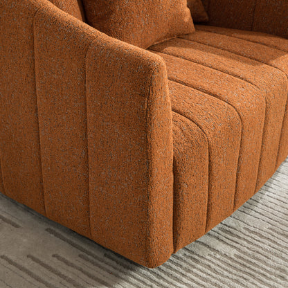 Orange Chenille Swivel Accent Chair for Cozy Bedroom or Living Room