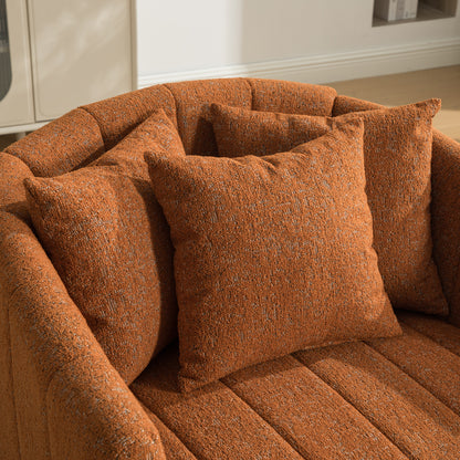 Orange Chenille Swivel Accent Chair for Cozy Bedroom or Living Room