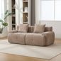 73" Modern Modular Sectional Sofa Loveseat, 2 Seater Tufted Comfy Cloud Tufted Floor Convertible Couch with 2 Pillows, Boneless Conversion Sofa for Living Room,Office, Apartment,Guestroom, Taupe