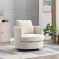 31.9"W Chenille Swivel Accent Barrel Chair and Comfy Round Accent Sofa Chair for Living Room, 360 Degree Club Chair, Leisure Arm Chair for Nursery Bedroom Living Room Lounge Hotel Office (Beige)