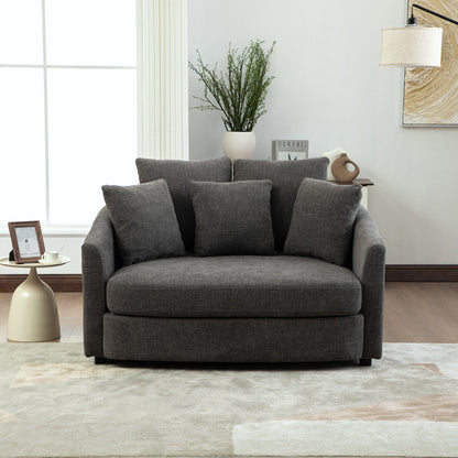 Gray Chenille Chaise Lounger - Comfortable Accent Chair