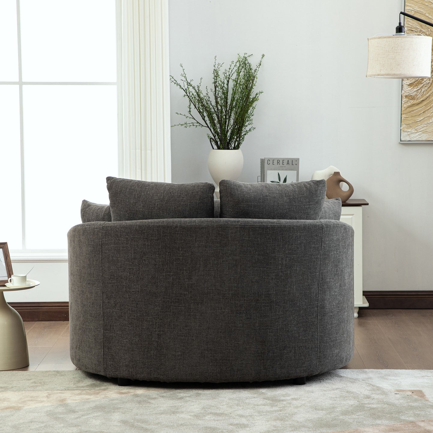 Gray Chenille Chaise Lounger - Comfortable Accent Chair