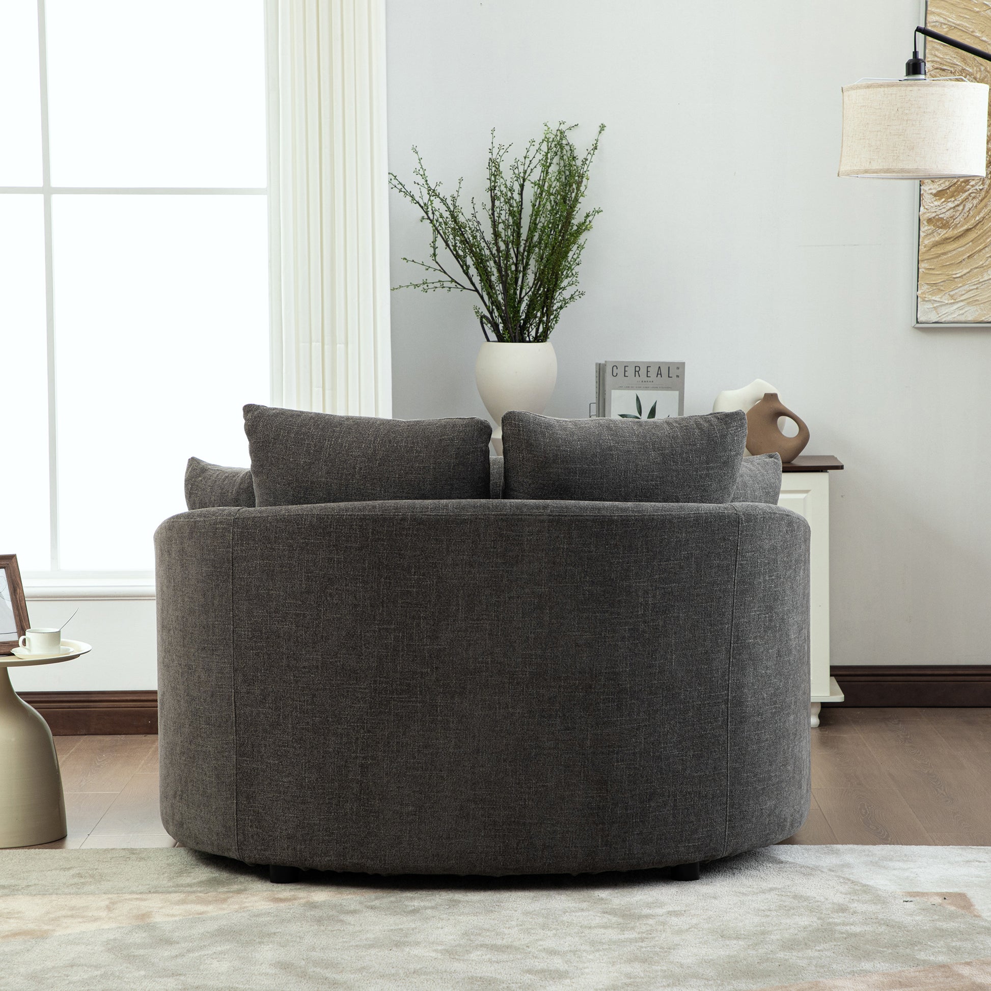 Gray Chenille Chaise Lounger - Comfortable Accent Chair