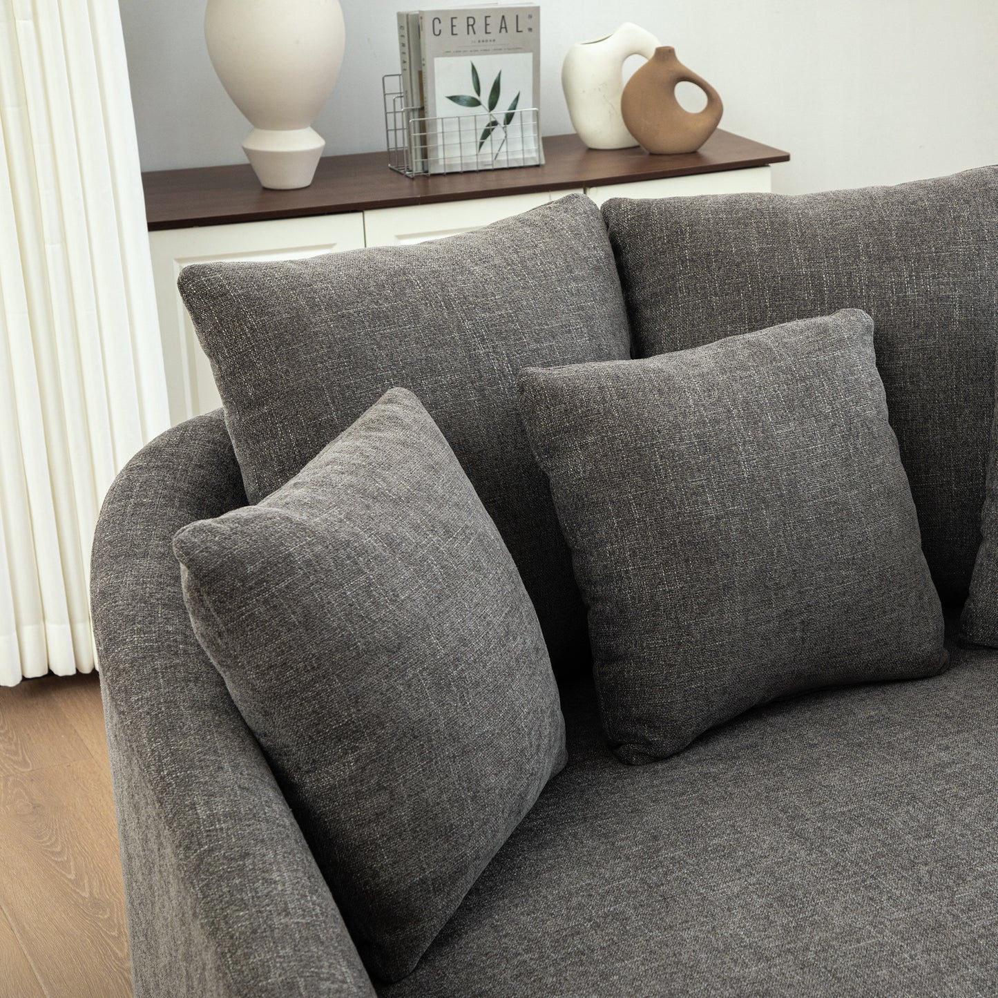 Gray Chenille Chaise Lounger - Comfortable Accent Chair