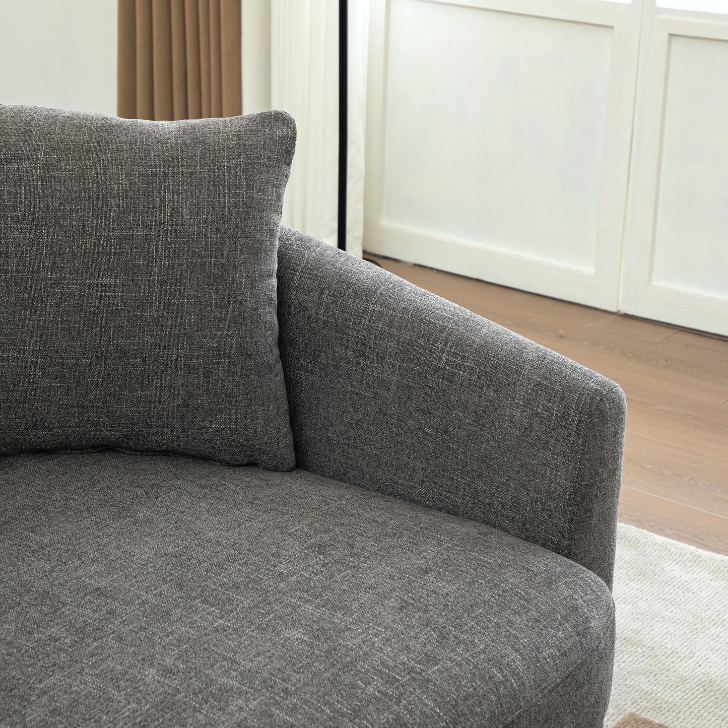 Gray Chenille Chaise Lounger - Comfortable Accent Chair