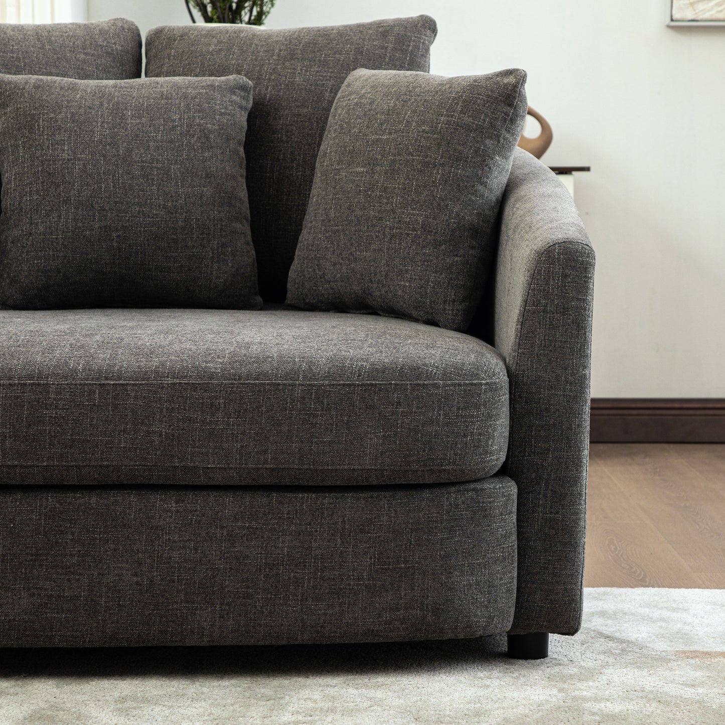 Gray Chenille Chaise Lounger - Comfortable Accent Chair