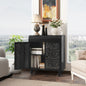 Art Accent Cabinet With 2 Doors, Sideboard Buffet Cabinet with Storage, Distressed Decorative Storage Cabinet With Embossed Pattern For Entryway Living Room Dining Room