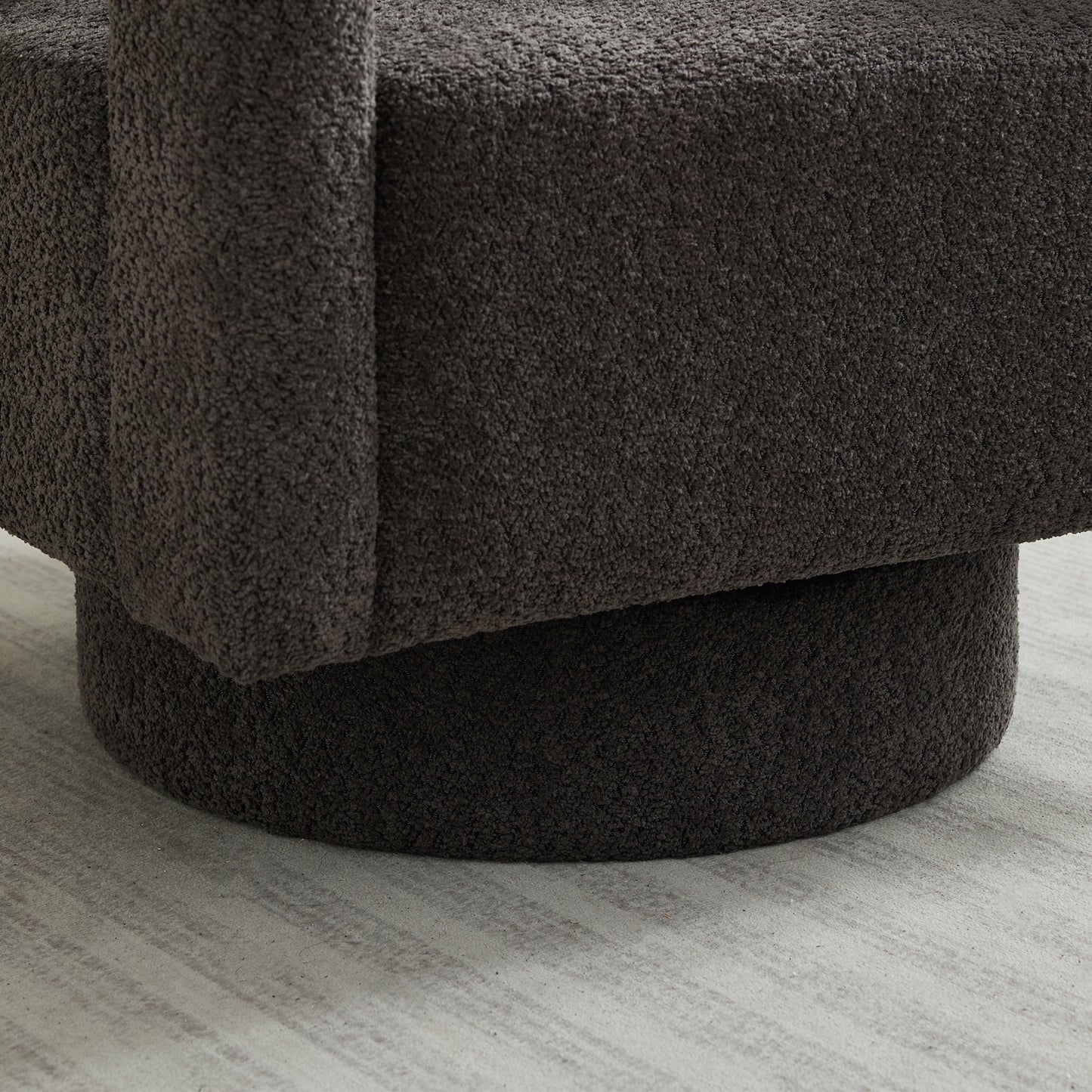 29.13" Charcoal Boucle Swivel Accent Chair - Hotel & Guest Room Ready