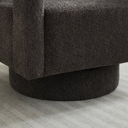 29.13" Charcoal Boucle Swivel Accent Chair - Hotel & Guest Room Ready