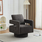 29.13" W Square Swivel Accent Chair, Modern Rotating Arm Chair with Open Back,360 Degree Rotation, Lounge Club Chair with Removable Back Cushion for Living Room, Hotel, Bed Room,Charcoal