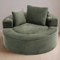 Round Sofa Bed with Memory Foam Sectional Couches for Living Room, Cloud Couch with three pillows, Green