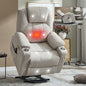Up to 350 LBS polyester Power Lift Recliner Chair, Heavy Duty Motion Mechanism with 8-Point Vibration Massage and Lumbar Heating, USB and Type-C Ports, Stainless Steel Cup Holders, Beige
