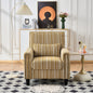 Modern Accent Chair with Arms,Comfy Upholstered Armchair for Living Room,Yellow and White Striped Armchair with Nailhead Trim,For Living Room, Bedroom, Apartment,Office