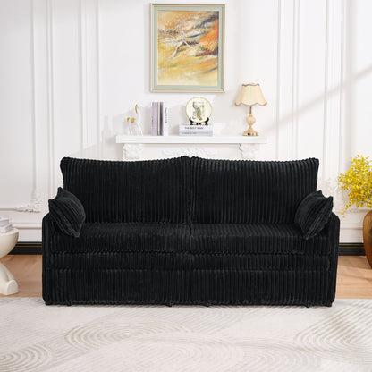 Full Size Black Sofa Bed with Storage & USB for Living Room