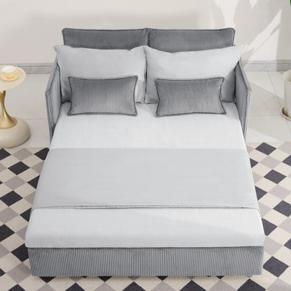 Modern Grey Twin Sofa Bed with Storage and USB Ports for Living Room