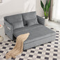 55"Convertible Sofa Bed,Pull Out Bed,3-in-1 Sofa with Side Pocket& USB Ports,Modern Corduroy Couch for Living Room, Small Space, Apartment, Bedroom, Grey