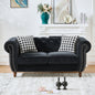 67"Chesterfield ‌velvet upholstery fabric Sofa with Roll Armrest & Nailhead,Upholstered Mid Century Modern Couch,2 Seater Couch for Living Room, Office, Apartment, Black