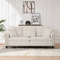 86" King Pull Out Sofa Bed, 3 in 1 Convertible Sleeper Sofa,Modern 3 Seat Couch with Nailhead Trim & Rolled Arm for Living Room, Apartment, Office, Beige Chenille