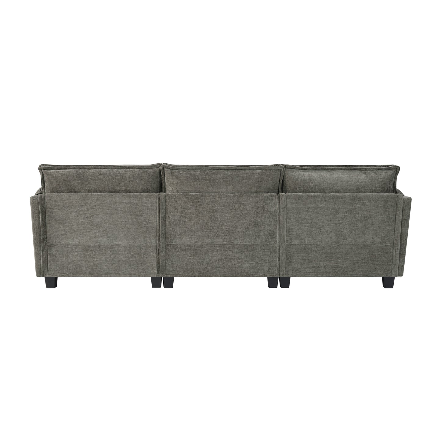 3 Seat Aqua French Bulldog Sofa - 107" L-Shape Sectional