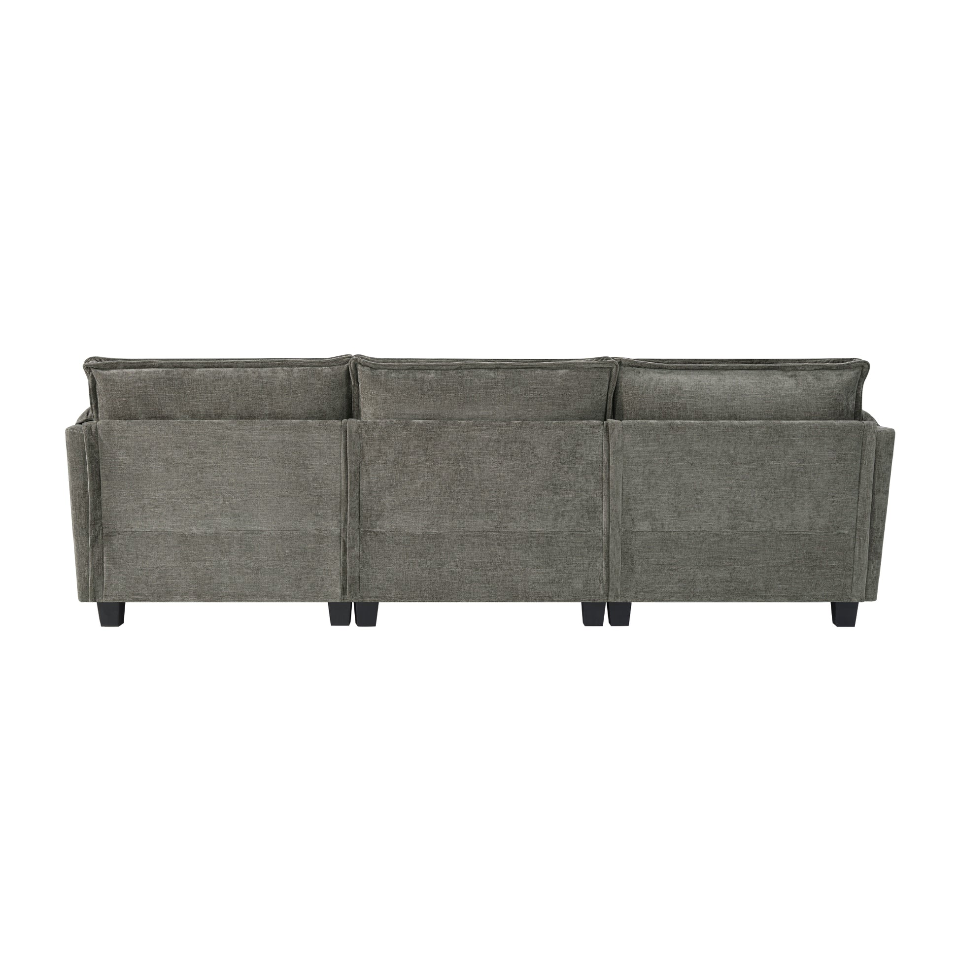 3 Seat Aqua French Bulldog Sofa - 107" L-Shape Sectional