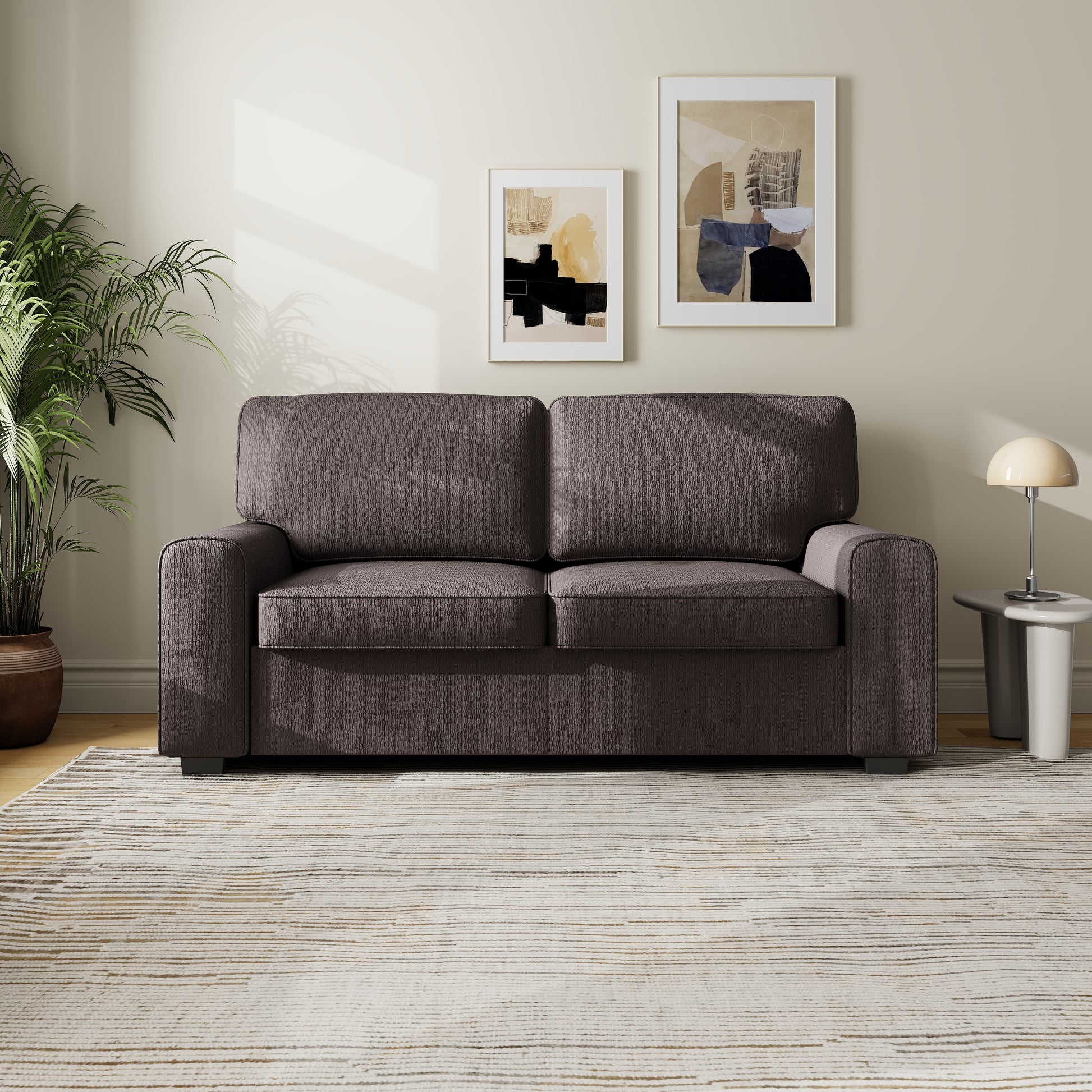 69.6" Modern Loveseat Sofa with Chenille Fabric - Deep Seat 2-Seater Couch, Spring Cushion & Sturdy Metal Frame, Cozy Small Sofa for Living Room, Bedroom, Office Apartment (Gray)