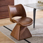 The swivel dining chair combines modern craftsmanship and can be combined in multiple sets. It is comfortable, artificial leather brown, and upholstered with modern high-back tables and chairs.