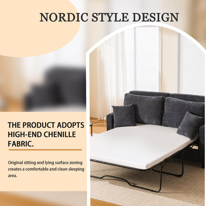 Dark Gray Sleeper Sofa Bed - 2-in-1 Pull Out Couch for Living Room